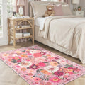 Pink Garden Floral Area Rug 3x5 by WelcometoBabovid