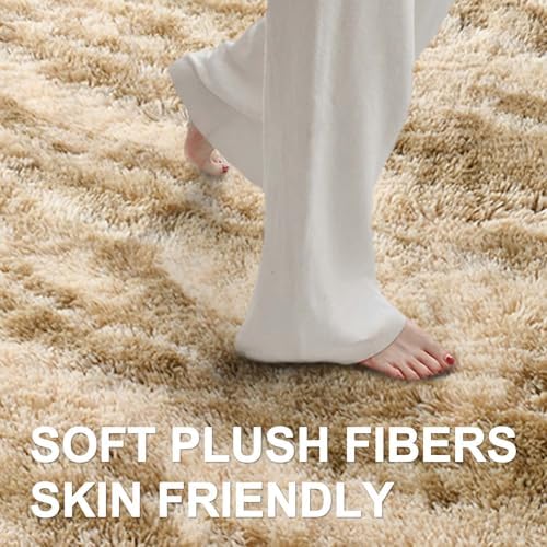 Area Rugs for Living Room, Tie-Dyed 6x9 Feet Soft Fluffy Shagg Plush Rug High - Image 4