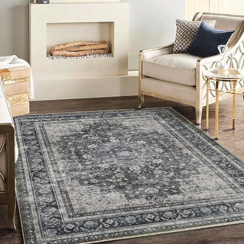 CHAMPLANT Area Rug 5'x7' Washable Rug Traditional Floor Cover Thin Retro by CHAMPLANT