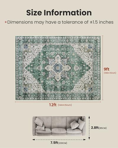Amada Large 9x12 Washable Area Rug - Image 2