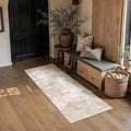 HUGEAR 2x6 Beige Abstract Washable Runner Rug by HUGEAR