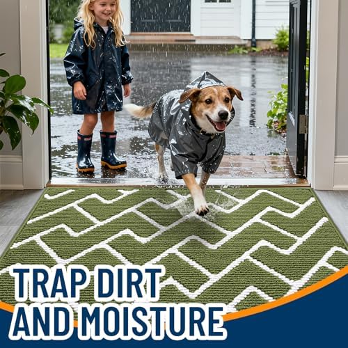 OLANLY Front Door Mat 40x32, Low-Profile Easy Clean Doormat - Image 2