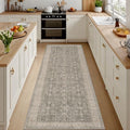 3x8 Hallway Washable Runner Rug: Kitchen Carpet Warm Taupe by Luxturiy