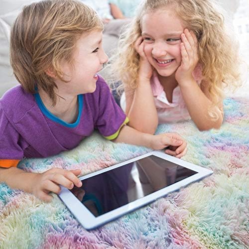 AROGAN Fluffy 6x9 Rainbow Area Rugs - Image 4