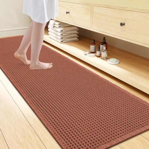 Smiry Waffle Bath Mat 72X24, Extra Soft Absorbent Bathroom Rugs by Smiry