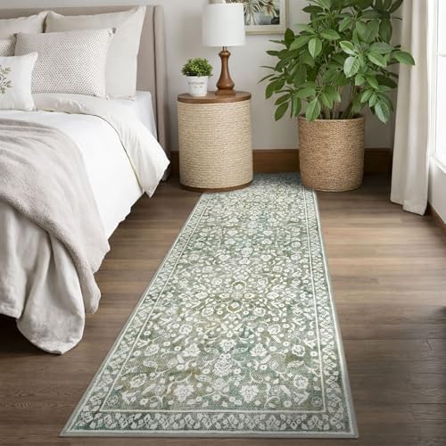 Washable Vintage 2.6x8 Runner Rug Non Slip Runners - Image 4