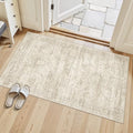 Soalmost 3x4 Rugs Non-Slip, Small Washable Kitchen Entryway Area Rug Beige by Soalmost