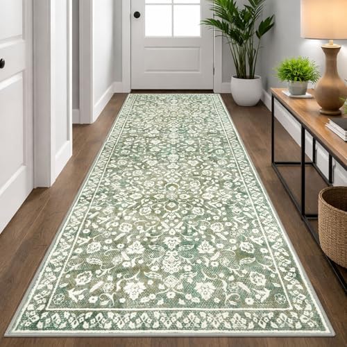 Washable Vintage 3x8 Runner Rug Non Slip Runners by SILOLOOM