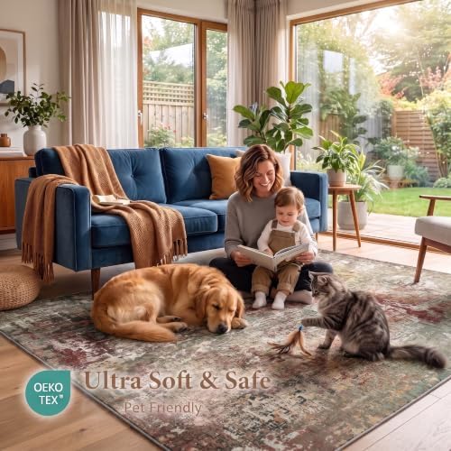 Runner Rug 2x3, Water & Stain Resistant Non Slip Long Mat, Low Pile Pet - Image 3