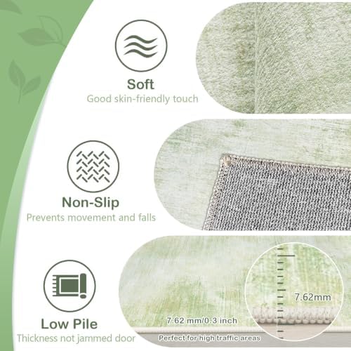 Area Rugs 9x12 Living Room: Washable Rug Modern Abstract Large Rugs Soft Non - Image 6