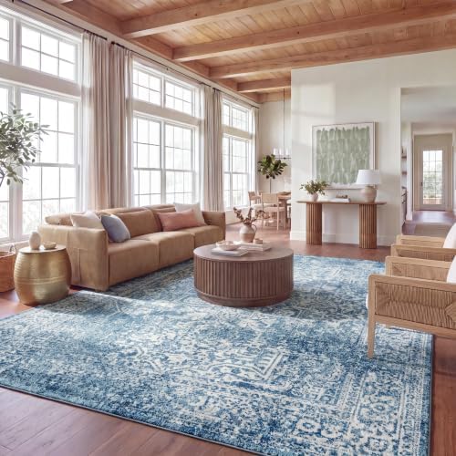 SAFAVIEH Evoke Area Rug 12x18, X-Large Blue & Ivory EVK256C by Unknown