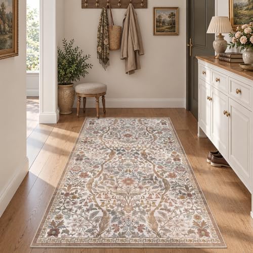 3x5 Throw Rug Floral Print Area Rug Soft Low Pile - Image 3