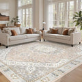 befbee 8x10 Area Rugs for Living Room, Washable Vintage Non Slip Rug Pink by Befbee