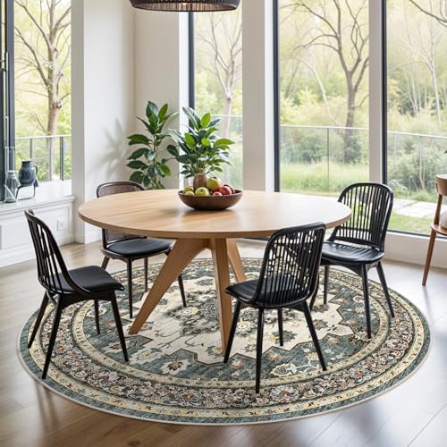 Soft 9FT Round Area Rugs for Living Room: Circle Rugs Machine Washable Rug - Image 2