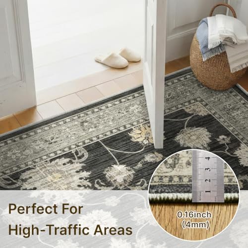 2x3 Area Rug Washable Vintage: Non Slip Throw Rugs - Image 2