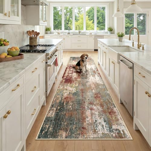 RELEANY Washable Runner 3'x9' Abstract Area Rug by RELEANY