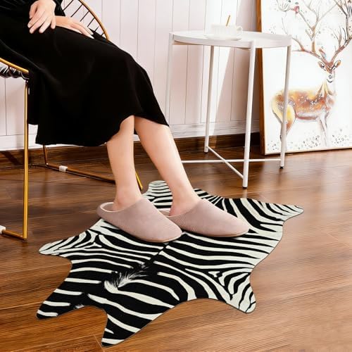 BENRON Small Zebra Rug, Animal Print Rug - Image 4