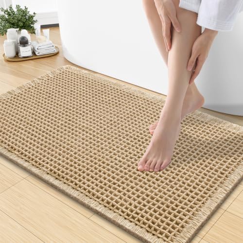 Smiry Waffle Bath Mat 30X18, Extra Soft Absorbent Bathroom Rugs by Smiry