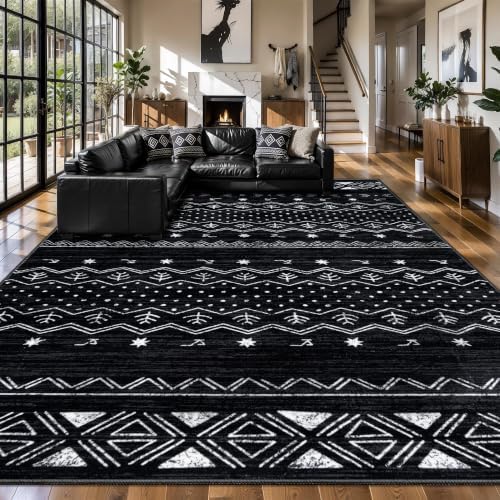 SERISSA 9x12 Washable Non-Slip Boho Area Rug by SERISSAHomeDecorCollection