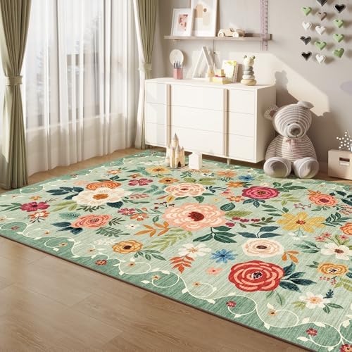 DUKINO 5x7 Area Rug, Floral Rugs - Image 4