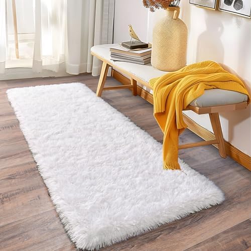 Soft Runner Rugs for Bedroom Hallways Washable, 2 Packs 2x6 White - Image 4