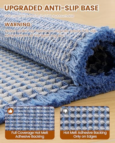 Smiry Waffle Bath Mat 47X24, Soft Absorbent Bathroom Rugs - Image 5