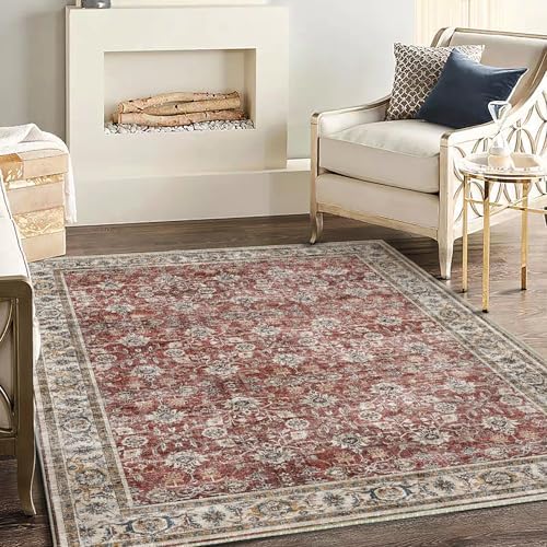 CHAMPLANT Area Rug 5'x7' Washable Rug Vintage Traditional Floor Cover Thin by CHAMPLANT