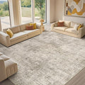 Area Rug Living Room-8X10 Abstract Washable Rug Brown-01 by MICGEEK