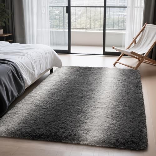 Zentavio Grey White Gradient Area Rugs - Image 4