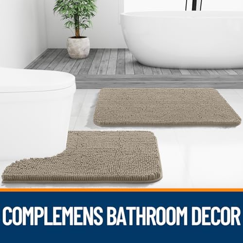 OLANLY Small Bathroom Rugs 24x16, Extra Soft Absorbent Chenille Bath Rugs - Image 7