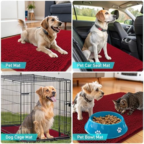 OLANLY Dog Door Mat for Muddy Paws 54x24, Super Absorbent Chenille Mud Mat - Image 7