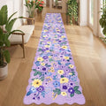 DUKINO 2x12 Washable Runner Rug, Floral Long Runner Rug by DUKINO