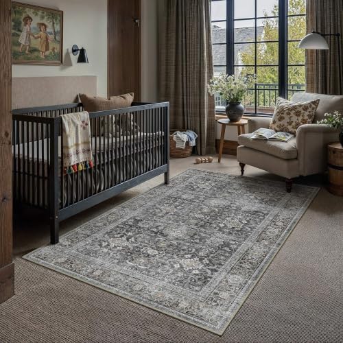 HUGEAR Black Washable 3x5 Area Rugs - Image 2