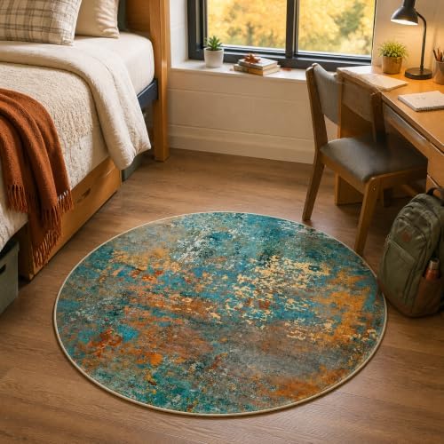 Lahome Modern Abstract Round Rug 3Ft by Lahome