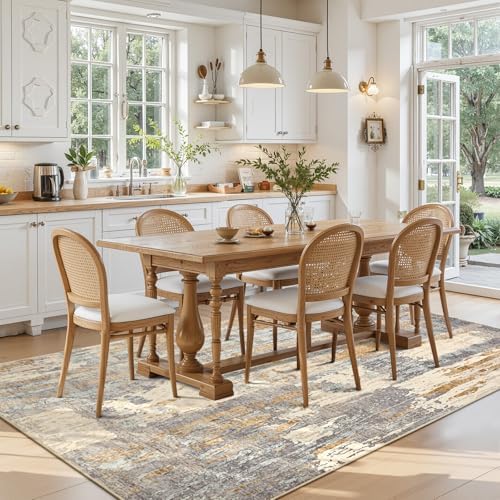 Toneed Washable 5x7 Camel Area Rug - Image 3