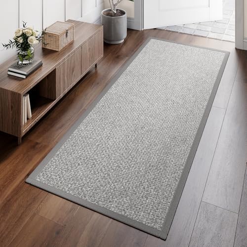 YDKGL Hallway Runner Rug Woven Kitchen Runner Mat Washable Grey 2x5 ft by YDKGL