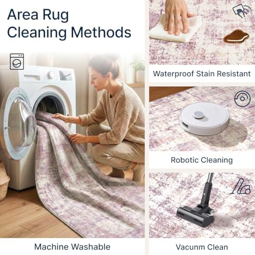 2x3 Area Rug Washable Abstract: Non Slip Throw Rugs - Image 4