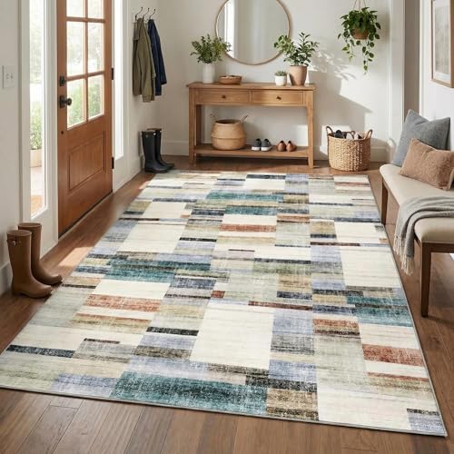 Garvee Washable Entryway Rug 4x6 Area Rugs Non Slip Living Room Area Rug Modern by Garvee