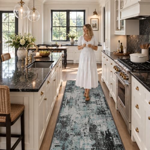 RELEANY Washable Runner 2'x8' Abstract Area Rug - Image 3