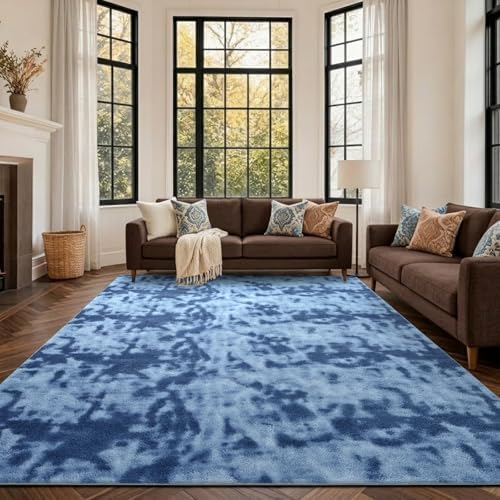 6x9 Large Tie-dye Teal Area Rug Non-Slip Washable by FinRe%CC%80cHome