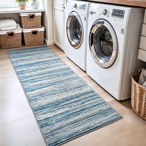 Chicrug 3x8 Blue Washable Runner Rug - Image 5