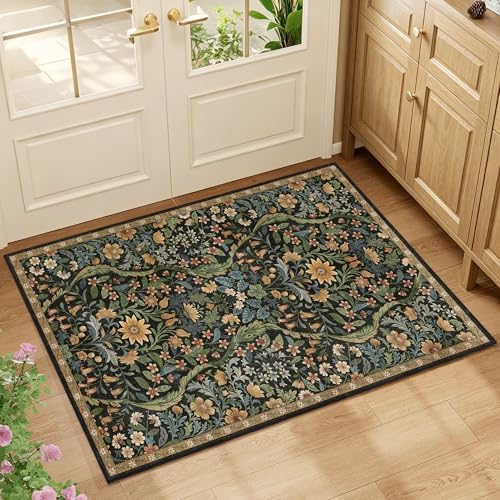 Floral 2x3 Entryway Rug Washable Doormat Indoor Throw Rug - Image 3