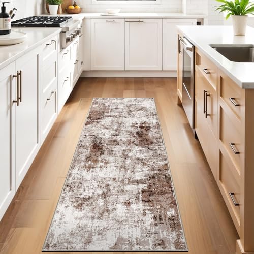 2x8 Washable Runner Rugs for Hallway: Easy-to-Clean Abstract Runners for - Image 2