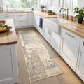 Toneed Washable 2x6 Non-Slip Abstract Runner Rug by Toneed