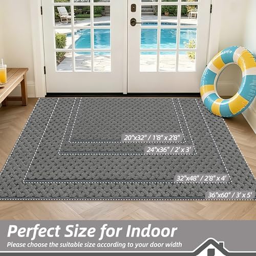BEQHAUSE Dirt Trapper Door Mat Non-Slip Entryway Rugs - Image 2