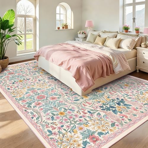 8x10 Large Area Rug Floral Botanical Boho Carpet - Image 2