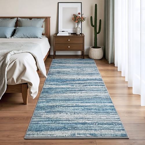 Chicrug 3x8 Blue Washable Runner Rug - Image 2