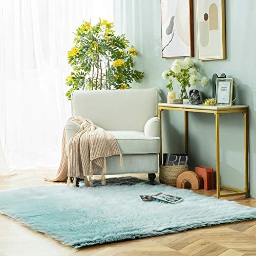 Ashler Faux Fur Rug, Fluffy Shaggy Area Rug Ultra Soft 5 x 7 Feet Rectangle Fur - Image 2