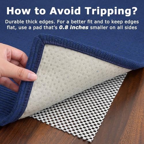 KOZYFLY 2x10 Long Runner Rug, Washable Non Slip Hallway Rug, Royal Blue - Image 5