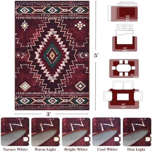 Yinhua Western 3x5 Entryway Rug Non-Slip - Image 2